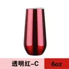 6oz/180 ml kreativt äggskal vakuumkolv 304 rostfritt stål rött vinglas stort magägg u-format vakuumöl
