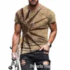 Zomer Vintage Kompas T-shirt Mannen 3D Afdrukken Kaart Tshirt Fi Straat T-shirt Korte Mouw Oversized Tops Mannen Kleding R67d #