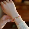 Bracelet en corde rouge, 2 pièces, gourde de Jade, perle Hetian, marque Fortune, année d'anniversaire, cadeau, sens Premium