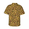 Męskie koszule Casual Shirts Classic Leopard Beach Shirt Men Faux Fur Animal Druku