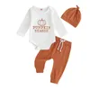 Set di abbigliamento Born Baby Boys Girls Vestiti di Halloween Zucca Lettera Stampa Pagliaccetti a maniche lunghe Top Pantaloni Set Abiti autunnali