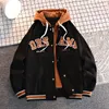 high Quality Varsity Baseball Uniform Jacket Men's Autumn New Trendy Brand All-match Student Hooded Jacket Plus Size Coats Women E03y#