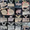 Anhänger Halsketten Hohe Qualität Vvs Moissanit Iced Out FL Diamanten Buchstabe Initiale Name M Schmuck Halskette Personalisierte benutzerdefinierte Anhänger Otn7X