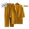 Summer Fashion Casual Large Size OL Suit Flip Collar Top and Pants Two Piece Set Professional Elegant Womens 240327