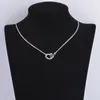 ペンダントPEKURR 925 STERLING SILVER CZ HOLLOW SEXY LIPS LETTRE WOMEN FOR WOMEN PANDENTS GEOMETRIC CHOKER JEWELRYギフト