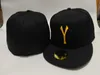 Unisexe 30 couleurs or lettre N Y plat pleine taille casquettes fermées rouge vert marron vert foncé Mexique Baseball ajusté chapeaux à bord plat Hip M Hop classique sport chapeau toutes les équipes