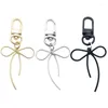 Keychains Bowknot Keychain Pendant Multicolor Butterfly Knot Key Chain Fashionable Bows Ornament For Phones Car Keys Bags