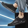 Casual Shoes 2024 Mens Quality PU Leather For Men Lace-up Breathable Fashion Lofer Autumn Flats Male White