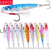 10 pçs fundição de metal gabaritos iscas de pesca conjunto 7g-60g costa elenco jigging colher gabarito mar iscas de pesca jigging isca artificial enfrentar 240321