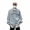 American Style Wed Workwear Jacket Men's Causal Loose Handsome High Street Denim Jackets Men Tops Overcoat Male Clothes B7IL#