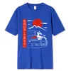 日本スタイルのカー面白いTシャツの男性バックプリントストリートウェアオリジナルデザイン特大100％コットトップティールース通気性ティーA2JV＃