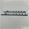 Pegatinas de motocicleta para modificado Kawasaki Retro Car Street Estereoscópico Aluminio Tanque de combustible Duro Estándar Letras blancas Boya Calcomanía Me Otpuk