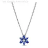 Collier de pandoras de créateur Nouveau collier plaqué en argent S925 Sparkling Trio Trio Trio Blue Snowflake Collar