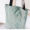 Shopping Bags Pink Cloth Bag Velvet Female Retro Ins Shoulder Chic Wind Letter Embroidery Reusable For Women Tote