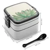 Dinnerware Echeveria Bento Box Compartments Salad Fruit Container Plants Succulent Botanical Still Life Minimal Simple