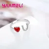 Anillos de racimo Amor romántico U Apertura para mujeres 925 Aguja de plata esterlina Encantadora Linda Gilrfriends / Esposa / Regalos de amantes