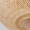 Ceiling Lights 50cm Round Bamboo Wicker Rattan Semi Flush Mount Light Fixutre Country Vintage Low Plafon Lamp Foyer Living Room Bedroom