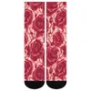 Chaussettes d'hiver antidérapantes pour femmes, bas imprimés de fleurs de roses rouges, tendance, unisexe, Design de haute qualité, escalade