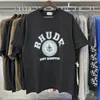 100% хлопок, роскошный бренд, рубашка rhude, модная футболка, мужские дизайнерские футболки, мужские повседневные топы с коротким рукавом, высококачественные повседневные футболки, мужские футболки, размер США H666