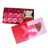 Flores decorativas dia dos namorados 12 peças sabonete perfumado flor presente rosa caixa buquê festival