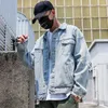 Nouvelles vestes de broderie hommes manteaux Fi coupe-vent veste en jean veste de moto vêtements d'extérieur chauds stand mince streetwear militaire S2yX #