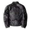 Navio livre jaqueta de couro genuíno dos homens 100% jaqueta de couro homem gola roupas da motocicleta primavera outono inverno 2023 novo l0o8 #