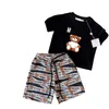 Conjuntos de ropa de lujo para niños, camiseta de manga corta con estampado de letras para niños y niñas de verano, ropa de marca de diseñador de dos piezas para niños, 100cm-150cm H01