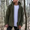 Pile caldo maglione da uomo Cardigan con cappuccio Sherpa Fleece Teddy Coat Plus Size 3XL Top Soffici maglioni q08s #