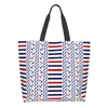 Sacs de courses bleu nautique ancre rayures rétro corde marine rouge lignes blanches sac fourre-tout en toile pour femmes week-end cuisine épicerie