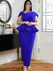 Plus Size Dresses Women Bodycon Evening Party Dress Asymmetrical Neck Sleeveless Ruffle Pencil Birthday Wedding Guest Prom Gown 2024