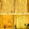 Cordes mures suspendues fées rideaux à LED à télécommande pour chambre à coucher extérieur mariages fêtes