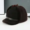Козырьки, роскошная женская термокожаная шапка, зимняя высококачественная овечья шапка, модная плюшевая шапка для защиты от холода на открытом воздухе