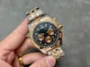 Armbandsur Luxury MZS Chronomat 44 Men's Watch Gold Two Tone The Manual Mechanical 7750 Movement Watertof 24 Månadsgaranti