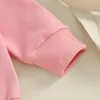 Conjuntos de roupas para bebês meninas outono roupas com estampa de letras gola redonda manga comprida moletom calças 2 peças conjunto de roupas