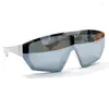 Óculos de sol oversized clássico masculino moda ao ar livre marca design à prova de vento óculos de sol esportes escudo grande quadro masculino uv400 óculos