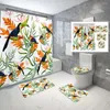 Rideaux de douche à rideau de plante tropicale ensemble