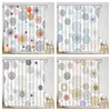 Cortinas de chuveiro cortina geométrica design moderno círculos coloridos e fogos de artifício minimalista abstrato criativo decoração do banheiro