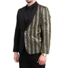 Noworoczna impreza Christamas Męska garnitur Slim Fit Men Luxury Kurtka Wedding Costume Shiny Suit gospodarz klub nocny DJ Stu zdjęcie W7jq#