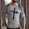 2023 Spring och Autumn New Men's Large LG Sleeve T-Shirt 3D Digital Printing Fi Round Neck Top I6OG#