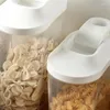 Storage Bottles Plastic Sealed Cereal Dispenser Box Fresh Kitchen Transparent Food Canister Grain Rice Container Nice Organizer CNI