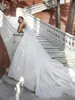 Элегантный халат невесты с открытыми плечами, классические аппликации, бусы, свадебное платье, блестящие бальные платья с блестками, свадебное платье, халат