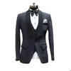 Sparkly Men's Suits skräddarsydda 2 stycken Blazer Vest One Butt Wide Lapel Wedding Formal pärlor Slim Fit Custom Made Plus Size H1FC#