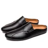 Casual Shoes Man Summer Fashion Male Breathable Backless Loafer Half Back Leather Muller Low Heel Slipper