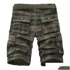 Shorts pour hommes Hommes 2021 Mode Plaid Beach Mens Casual Camo Camouflage Pantalon court Mâle Bermuda Cargo Salopette Drop Livraison Vêtements C Dhdws