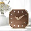 Orologi da tavolo da scrivania Sveglia a batteria in legno massello di noce nero desktop silenzioso orologio da tavolo alla moda orologio da tavolo per camera da letto24327