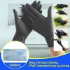 Gants 100 pièces gants jetables PVC de qualité alimentaire résistant à l'huile gants de cuisine imperméables gants de protection de cuisine domestique gants de nettoyage