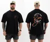 Camiseta masculina verão fitness grande algodão camiseta impressão gráfica street wear unissex feminino em torno do pescoço plus size