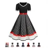 Polka Dot Swing Vrouwen Zomerjurken Hepburn Stijl Vneck Korte Mouw Gewaad Pinup Vintage Rockabilly Party Office Jurk 240327