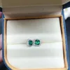 Stud Earrings 14K White Gold (1Ct Total)0.5Ct Each Asscher Cut Green Lab Grown Diamond Earring Jewelry E066