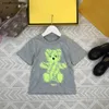 New baby T-shirt kids designer clothes child tshirt Size 100-150 CM Solid color doll bear pattern girls boys Short Sleeve tees 24Mar